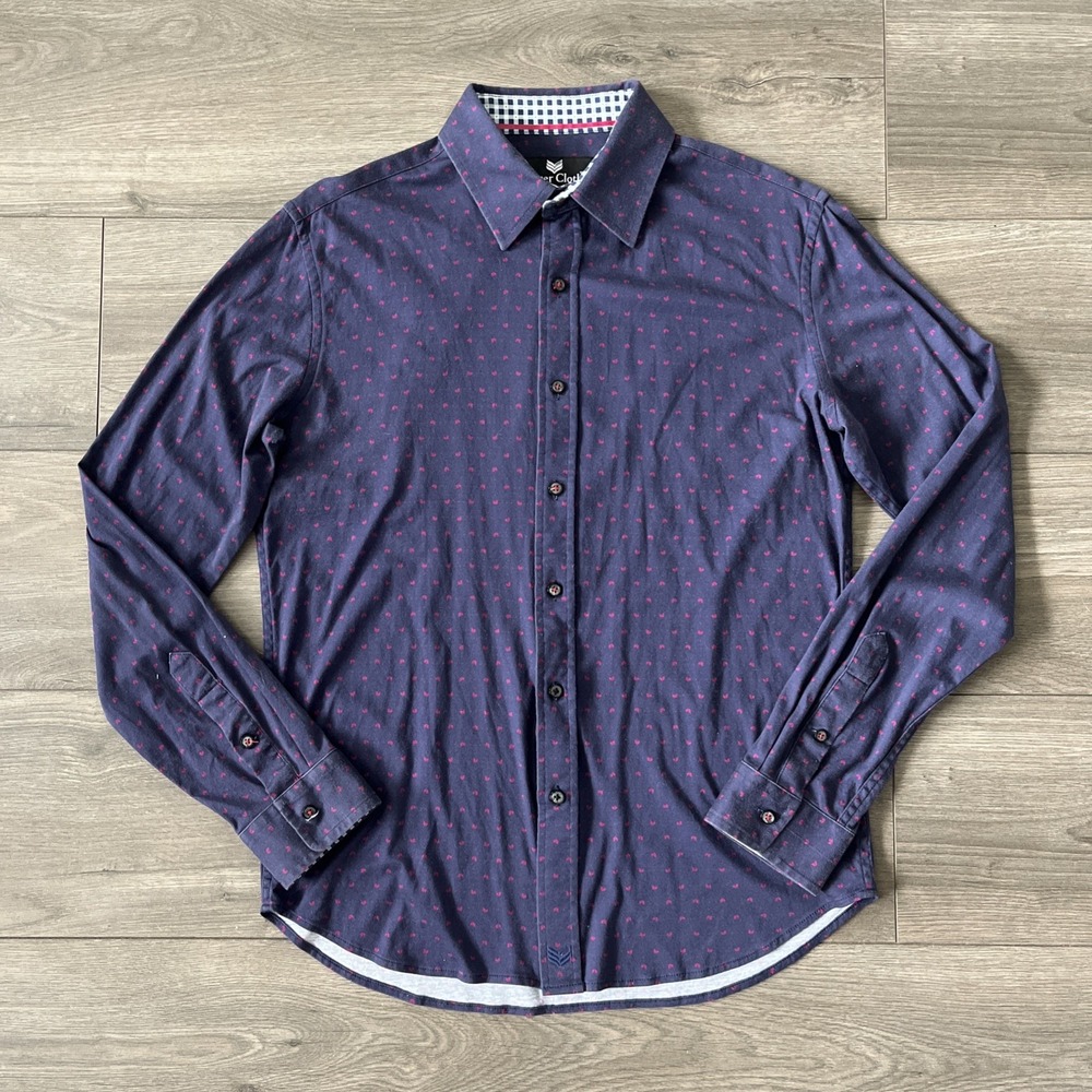 Butter Cloth Mens M Long Sleeve Button Up Shirt Purple